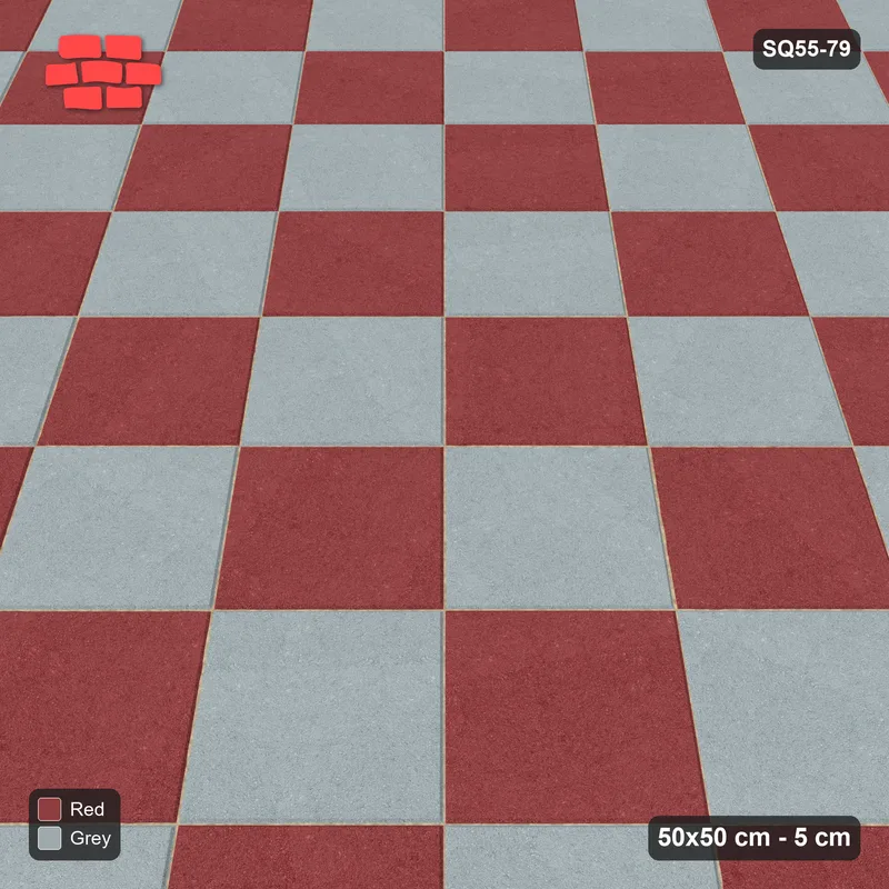 Interlock (Pasco) 50x50 cm · SQ55-79 · 45 Degree Stack - Chess Board · Side view Interlock (Pasco) 50x50 cm · SQ55-79 · 45 Degree Stack - Chess Board · Side view
