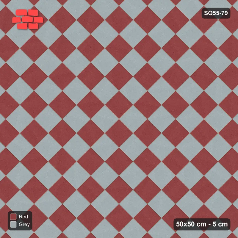 Interlock (Pasco) 50x50 cm · SQ55-79 · 45 Degree Stack - Chess Board · Top view Interlock (Pasco) 50x50 cm · SQ55-79 · 45 Degree Stack - Chess Board · Top view