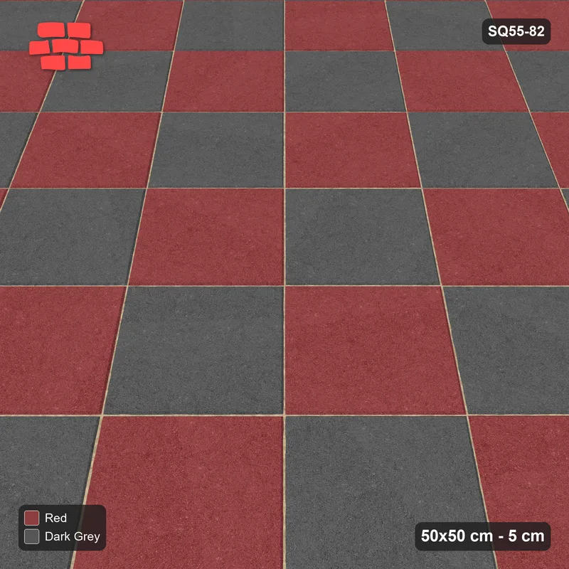 Interlock (Pasco) 50x50 cm · SQ55-82 · 45 Degree Stack - Chess Board · Side view Interlock (Pasco) 50x50 cm · SQ55-82 · 45 Degree Stack - Chess Board · Side view