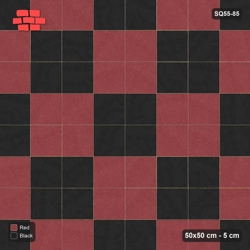 Interlock (Pasco) 50x50 cm · SQ55-85 · Stack Bond - Large Chess Board 2x2 · Top view Interlock (Pasco) 50x50 cm · SQ55-85 · Stack Bond - Large Chess Board 2x2 · Top view