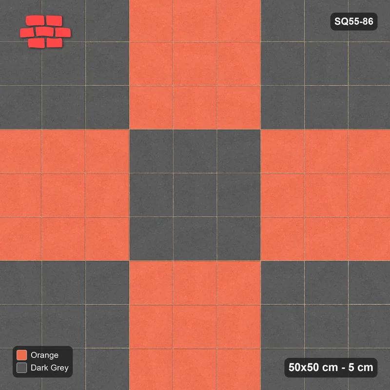 Interlock (Pasco) 50x50 cm · SQ55-86 · Stack Bond - Large Chess Board 3x3 · Top view Interlock (Pasco) 50x50 cm · SQ55-86 · Stack Bond - Large Chess Board 3x3 · Top view