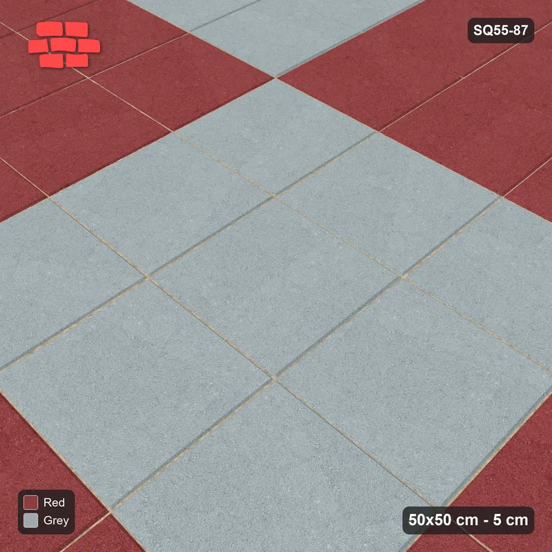 Interlock (Pasco) 50x50 cm · SQ55-87 · Stack Bond - Large Chess Board 3x3 - Kerb Frame · Side view Interlock (Pasco) 50x50 cm · SQ55-87 · Stack Bond - Large Chess Board 3x3 - Kerb Frame · Side view
