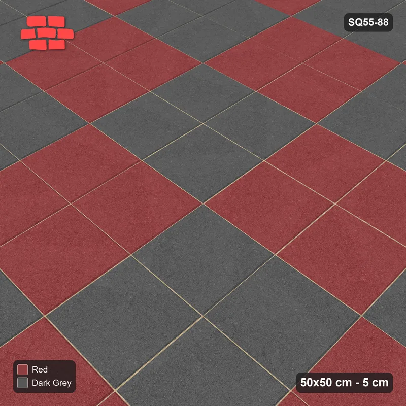 Interlock (Pasco) 50x50 cm · SQ55-88 · Stack Bond - Large Chess Board 2x2 · Side view Interlock (Pasco) 50x50 cm · SQ55-88 · Stack Bond - Large Chess Board 2x2 · Side view