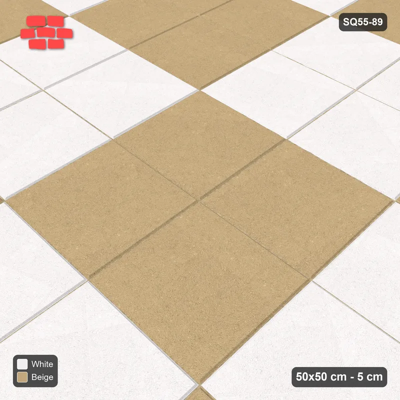 Interlock (Pasco) 50x50 cm · SQ55-89 · Stack Bond - Large Chess Board 2x2 · Side view Interlock (Pasco) 50x50 cm · SQ55-89 · Stack Bond - Large Chess Board 2x2 · Side view