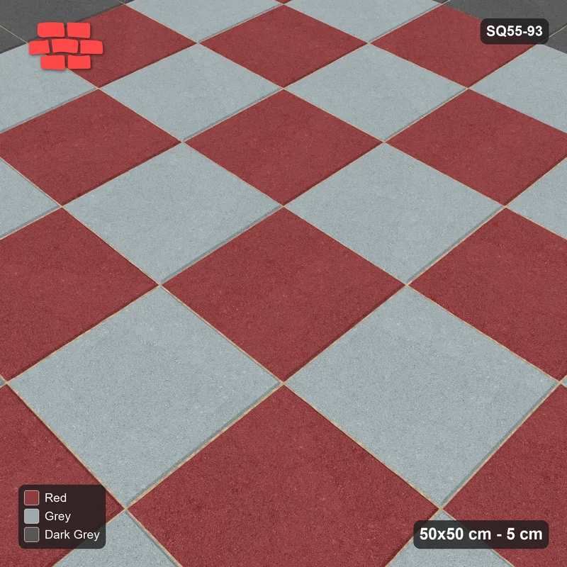 Interlock (Pasco) 50x50 cm · SQ55-93 · Stack Bond - Chess Board with Border · Side view Interlock (Pasco) 50x50 cm · SQ55-93 · Stack Bond - Chess Board with Border · Side view