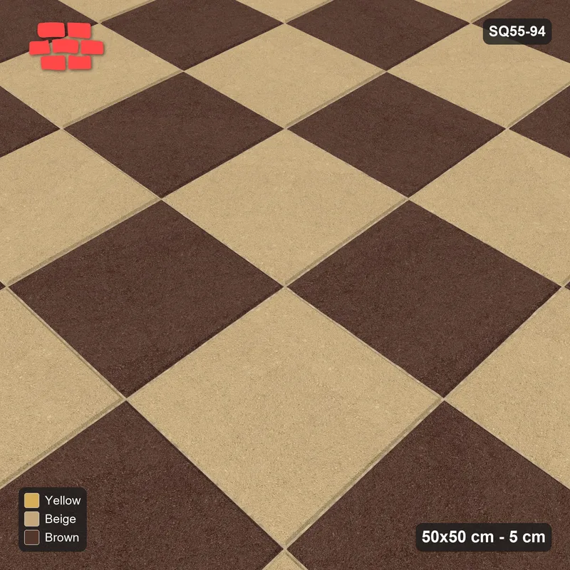 Interlock (Pasco) 50x50 cm · SQ55-94 · Stack Bond - Chess Board with Border · Side view Interlock (Pasco) 50x50 cm · SQ55-94 · Stack Bond - Chess Board with Border · Side view