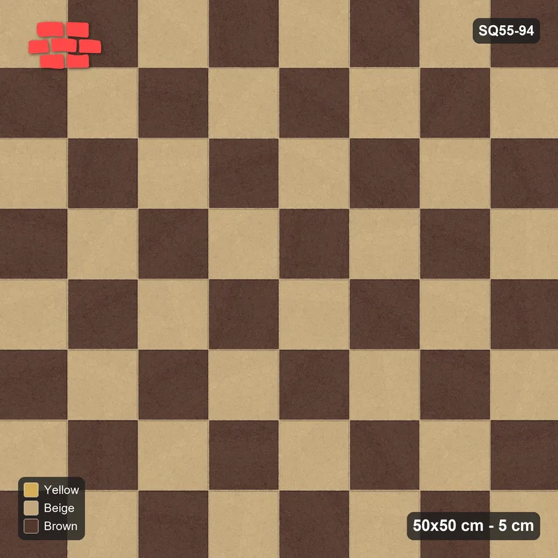 Interlock (Pasco) 50x50 cm · SQ55-94 · Stack Bond - Chess Board with Border · Top view Interlock (Pasco) 50x50 cm · SQ55-94 · Stack Bond - Chess Board with Border · Top view