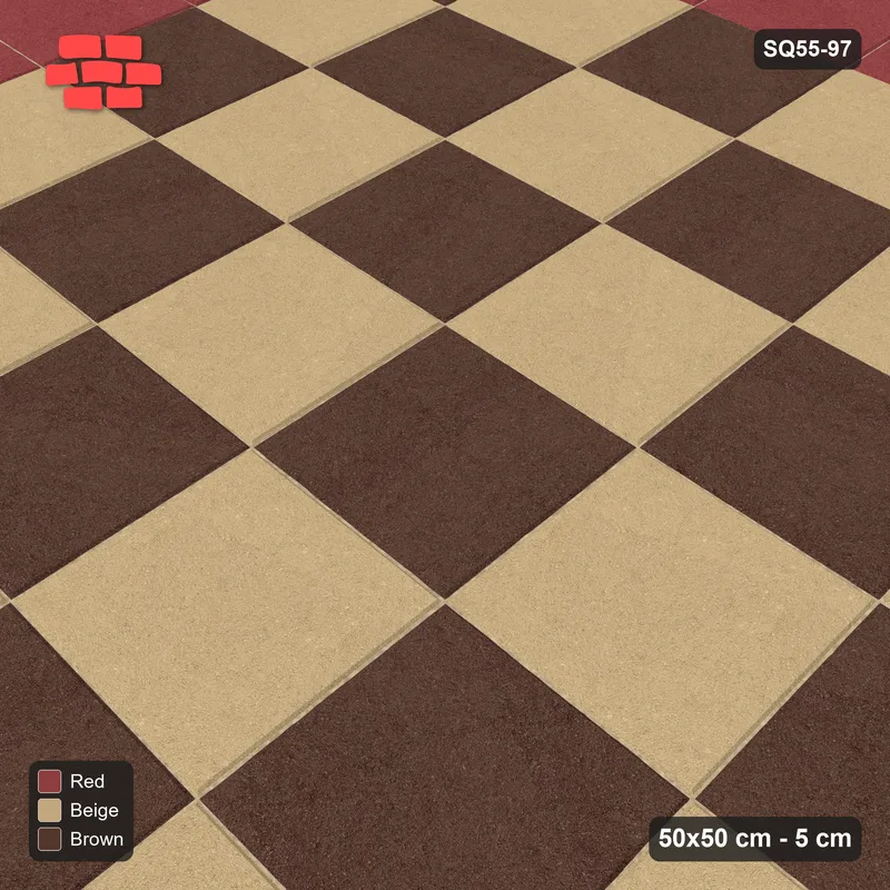 Interlock (Pasco) 50x50 cm · SQ55-97 · Stack Bond - Chess Board with Border · Side view Interlock (Pasco) 50x50 cm · SQ55-97 · Stack Bond - Chess Board with Border · Side view