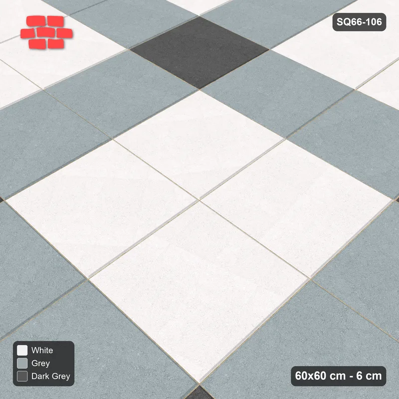 Interlock (Pasco) 60x60 cm · SQ66-106 · Grid Lines with Crossing Dots · Side view Interlock (Pasco) 60x60 cm · SQ66-106 · Grid Lines with Crossing Dots · Side view