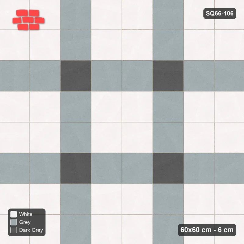 Interlock (Pasco) 60x60 cm · SQ66-106 · Grid Lines with Crossing Dots · Top view Interlock (Pasco) 60x60 cm · SQ66-106 · Grid Lines with Crossing Dots · Top view