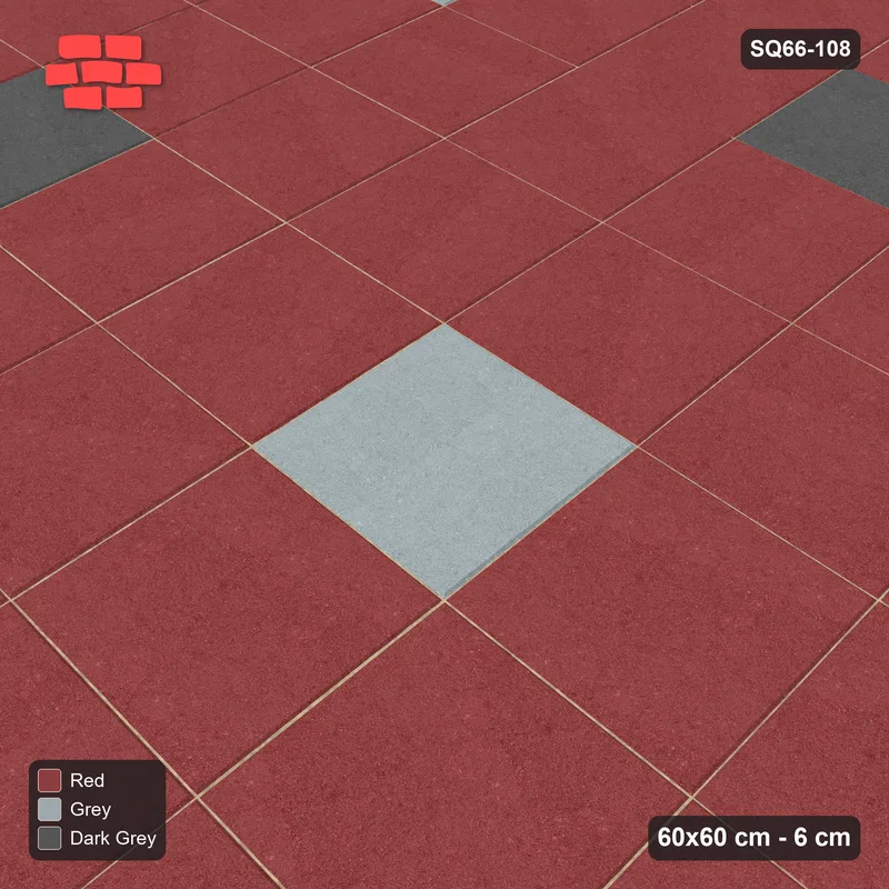 Interlock (Pasco) 60x60 cm · SQ66-108 · Wide Dotted Grid, Two Accents · Side view Interlock (Pasco) 60x60 cm · SQ66-108 · Wide Dotted Grid, Two Accents · Side view