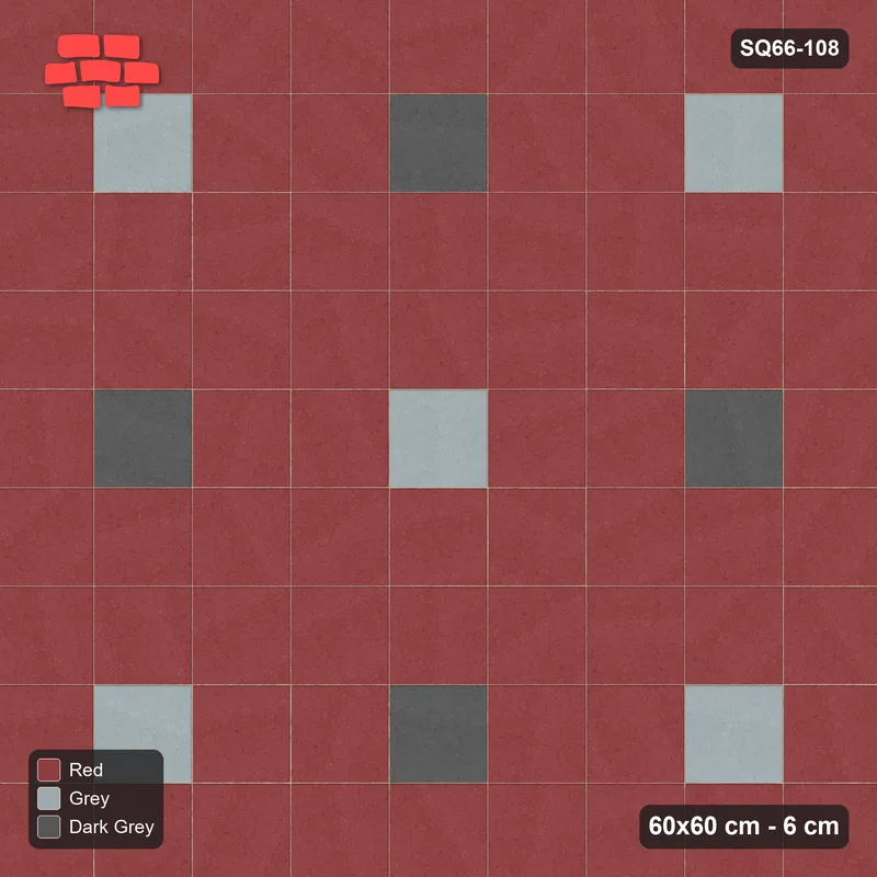 Interlock (Pasco) 60x60 cm · SQ66-108 · Wide Dotted Grid, Two Accents · Top view Interlock (Pasco) 60x60 cm · SQ66-108 · Wide Dotted Grid, Two Accents · Top view