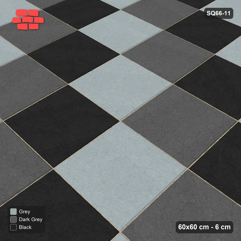 Interlock (Pasco) 60x60 cm · SQ66-11 · Diagonal Tone Steps · Side view Interlock (Pasco) 60x60 cm · SQ66-11 · Diagonal Tone Steps · Side view