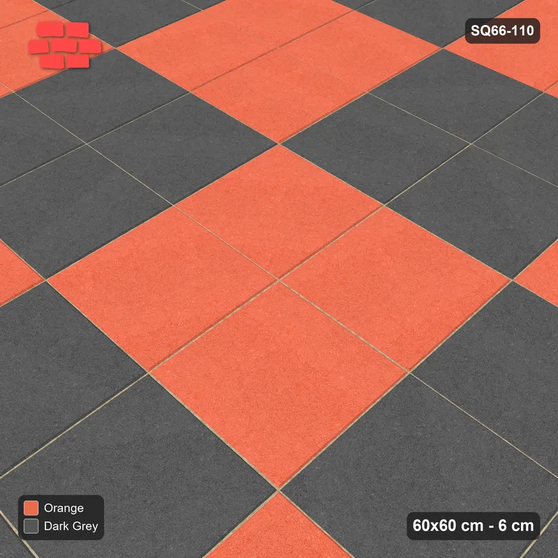 Interlock (Pasco) 60x60 cm · SQ66-110 · Kerb-Framed Double-Slab Checker Blocks · Side view Interlock (Pasco) 60x60 cm · SQ66-110 · Kerb-Framed Double-Slab Checker Blocks · Side view