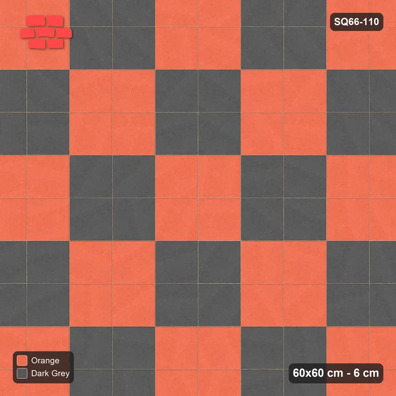 Interlock (Pasco) 60x60 cm · SQ66-110 · Kerb-Framed Double-Slab Checker Blocks · Top view Interlock (Pasco) 60x60 cm · SQ66-110 · Kerb-Framed Double-Slab Checker Blocks · Top view