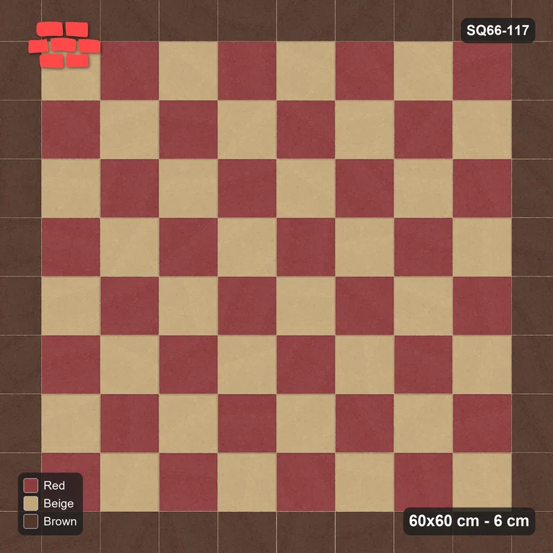 Interlock (Pasco) 60x60 cm · SQ66-117 · Kerb-Framed Checker Field · Top view Interlock (Pasco) 60x60 cm · SQ66-117 · Kerb-Framed Checker Field · Top view