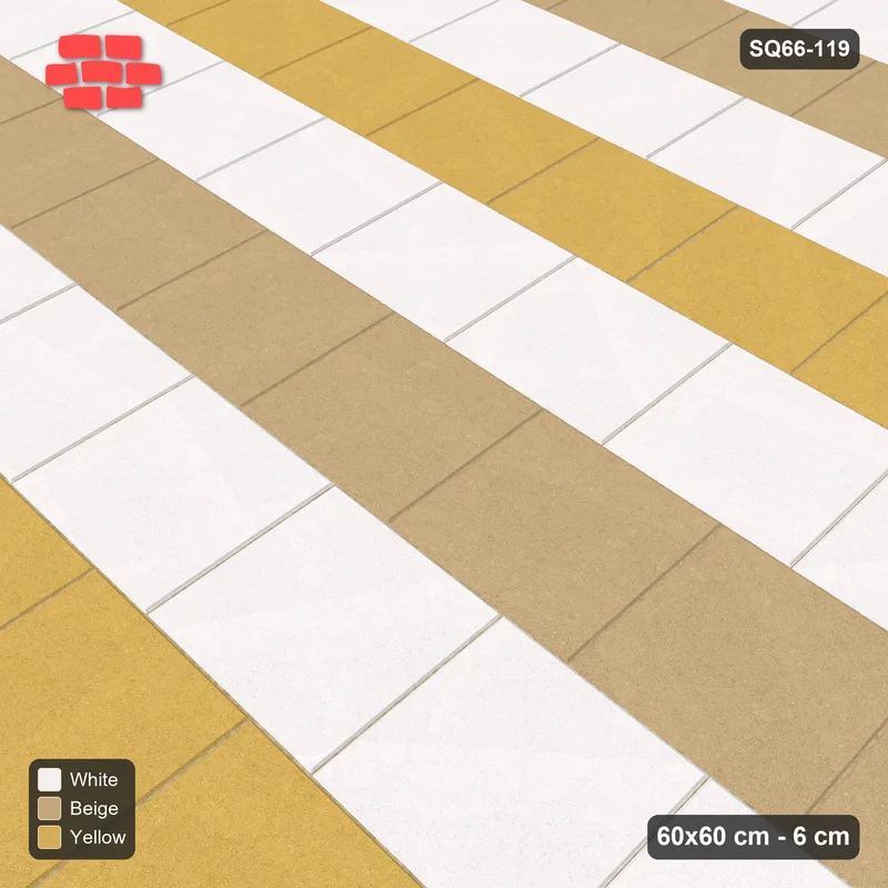 Interlock (Pasco) 60x60 cm · SQ66-119 · Third-Bond with Tri-Tone Course Stripes · Side view Interlock (Pasco) 60x60 cm · SQ66-119 · Third-Bond with Tri-Tone Course Stripes · Side view