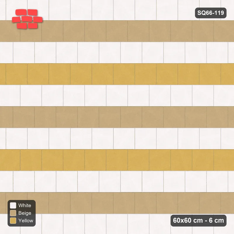 Interlock (Pasco) 60x60 cm · SQ66-119 · Third-Bond with Tri-Tone Course Stripes · Top view Interlock (Pasco) 60x60 cm · SQ66-119 · Third-Bond with Tri-Tone Course Stripes · Top view
