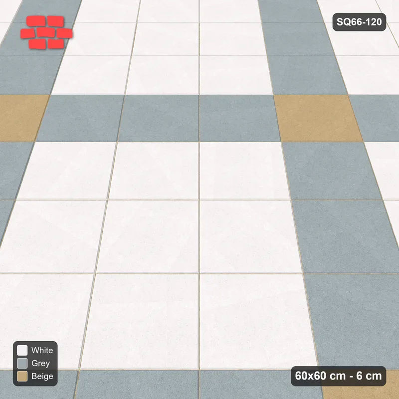 Interlock (Pasco) 60x60 cm · SQ66-120 · Diagonal with Plaid Weave · Side view Interlock (Pasco) 60x60 cm · SQ66-120 · Diagonal with Plaid Weave · Side view