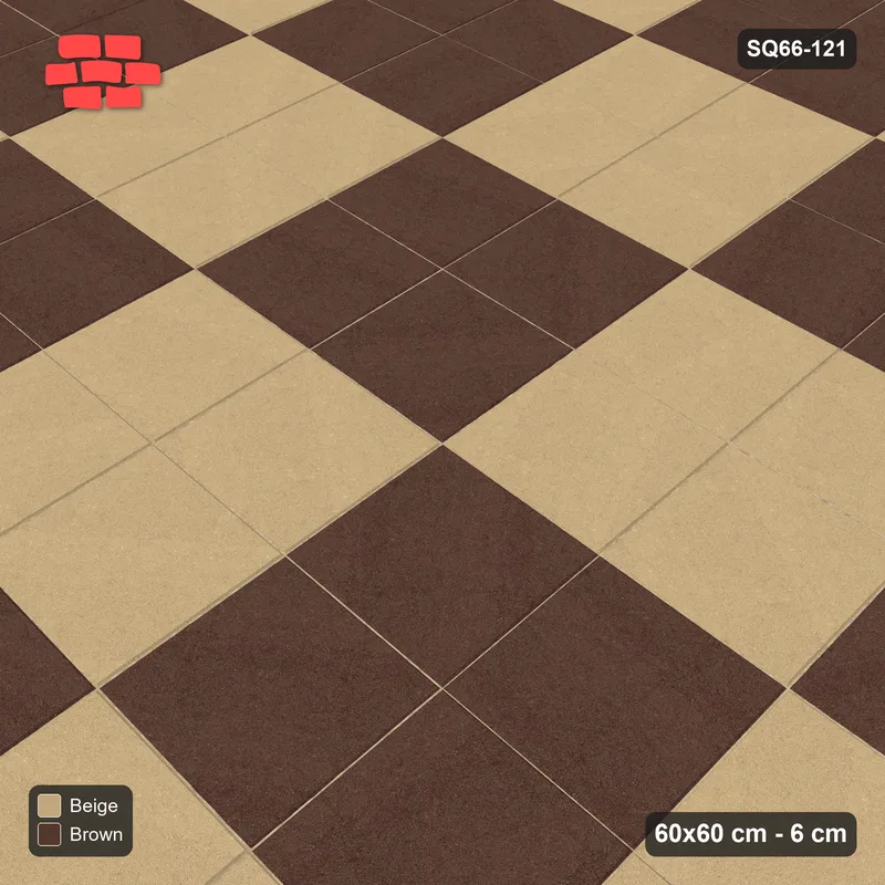 Interlock (Pasco) 60x60 cm · SQ66-121 · Double-Slab Checker Blocks · Side view Interlock (Pasco) 60x60 cm · SQ66-121 · Double-Slab Checker Blocks · Side view