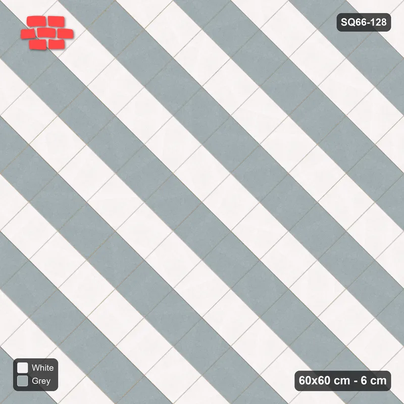Interlock (Pasco) 60x60 cm · SQ66-128 · Diagonal with Tone Column Stripes · Top view Interlock (Pasco) 60x60 cm · SQ66-128 · Diagonal with Tone Column Stripes · Top view
