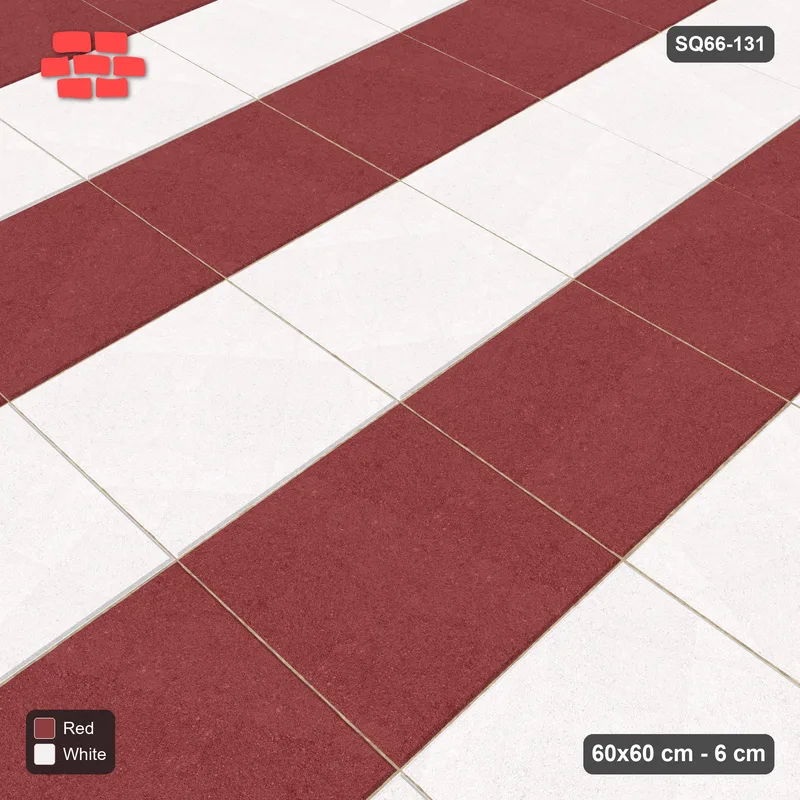Interlock (Pasco) 60x60 cm · SQ66-131 · Tone Column Stripes with Single Slab Border · Side view Interlock (Pasco) 60x60 cm · SQ66-131 · Tone Column Stripes with Single Slab Border · Side view