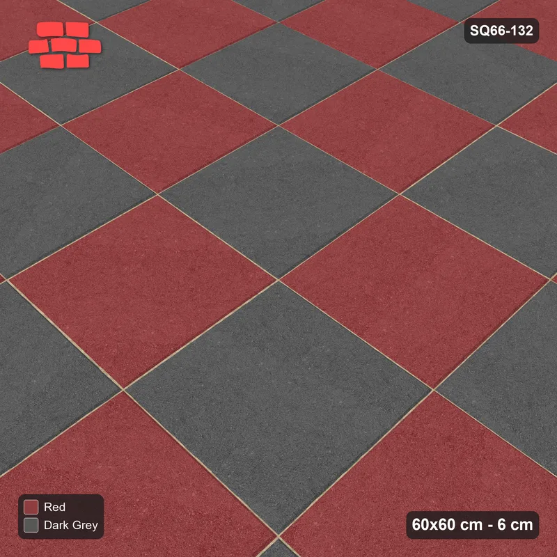 Interlock (Pasco) 60x60 cm · SQ66-132 · Slab Checkerboard with Single Slab Border · Side view Interlock (Pasco) 60x60 cm · SQ66-132 · Slab Checkerboard with Single Slab Border · Side view
