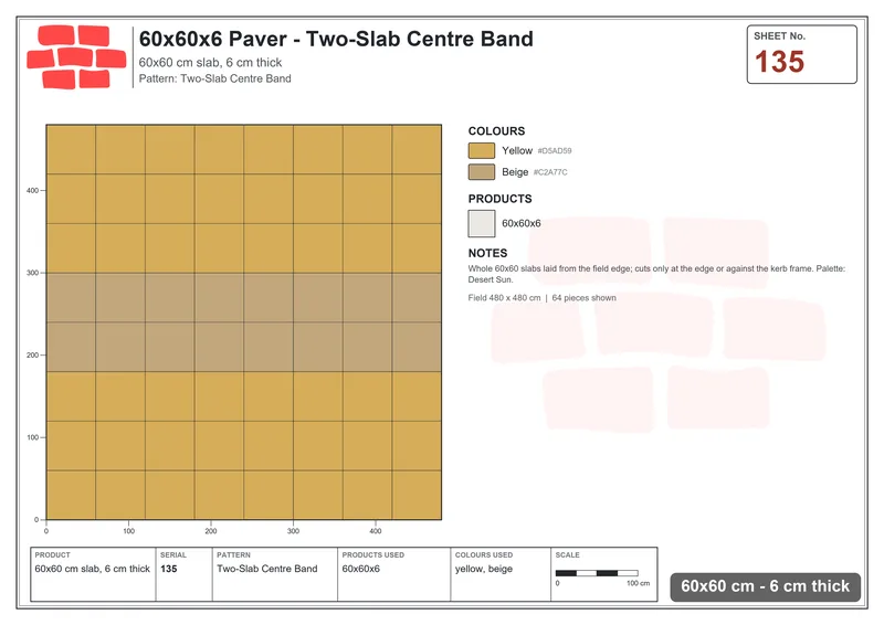 Interlock (Pasco) 60x60 cm · SQ66-135 · Tri-Tone Course Stripes · Laying plan Interlock (Pasco) 60x60 cm · SQ66-135 · Tri-Tone Course Stripes · Laying plan