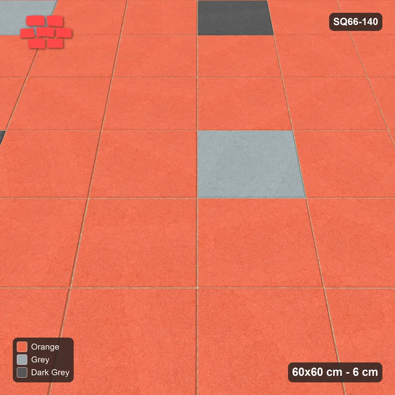 Interlock (Pasco) 60x60 cm · SQ66-140 · Diagonal with Wide Dotted Grid, Two Accents · Side view Interlock (Pasco) 60x60 cm · SQ66-140 · Diagonal with Wide Dotted Grid, Two Accents · Side view