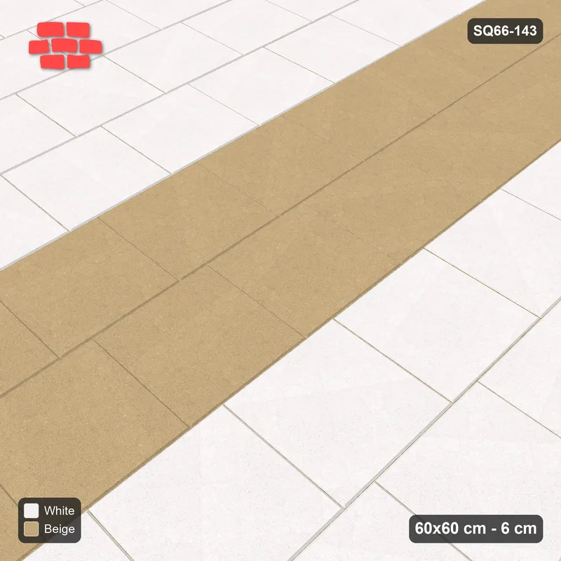 Interlock (Pasco) 60x60 cm · SQ66-143 · Vertical Quarter-Bond with Two-Slab Centre Band · Side view Interlock (Pasco) 60x60 cm · SQ66-143 · Vertical Quarter-Bond with Two-Slab Centre Band · Side view