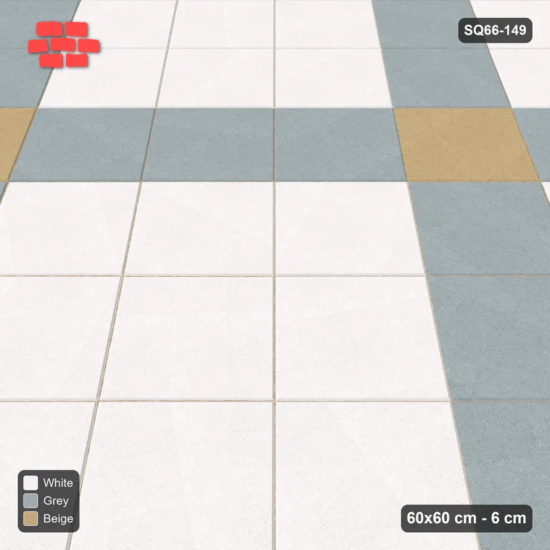 Interlock (Pasco) 60x60 cm · SQ66-149 · Diagonal with Wide Grid Lines with Dots · Side view Interlock (Pasco) 60x60 cm · SQ66-149 · Diagonal with Wide Grid Lines with Dots · Side view