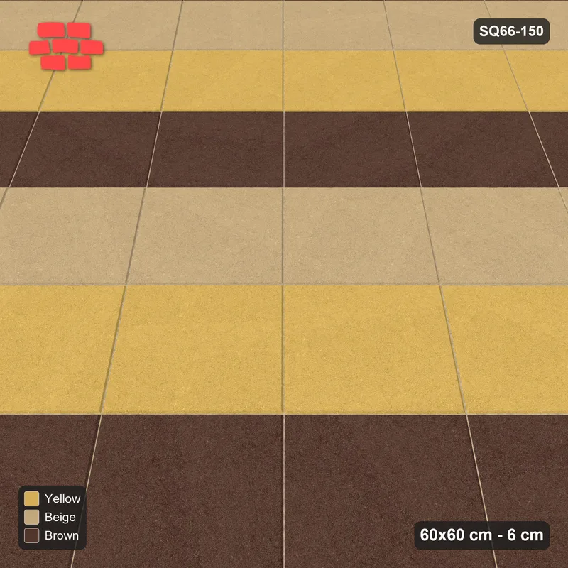 Interlock (Pasco) 60x60 cm · SQ66-150 · Diagonal with Three-Tone Courses · Side view Interlock (Pasco) 60x60 cm · SQ66-150 · Diagonal with Three-Tone Courses · Side view