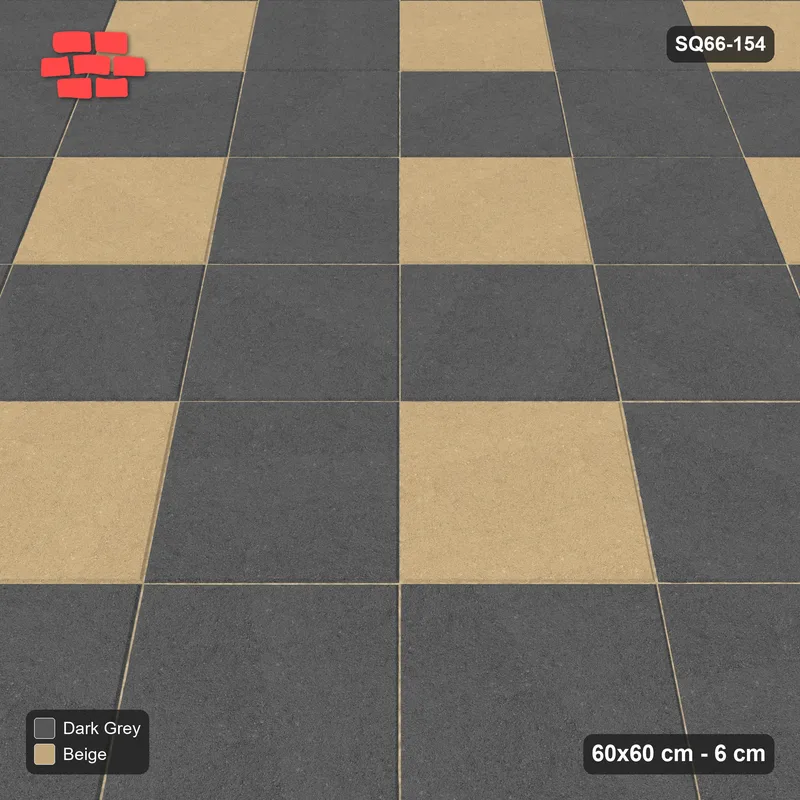Interlock (Pasco) 60x60 cm · SQ66-154 · Diagonal with Accent Slab Rows · Side view Interlock (Pasco) 60x60 cm · SQ66-154 · Diagonal with Accent Slab Rows · Side view