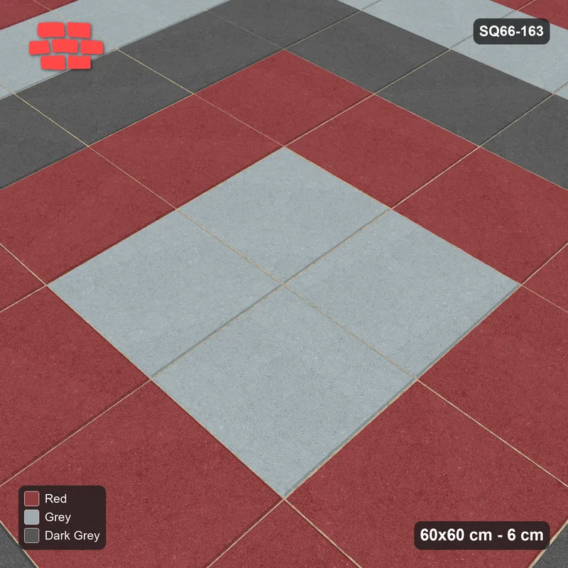 Interlock (Pasco) 60x60 cm · SQ66-163 · Kerb-Framed Concentric Square Rings · Side view Interlock (Pasco) 60x60 cm · SQ66-163 · Kerb-Framed Concentric Square Rings · Side view