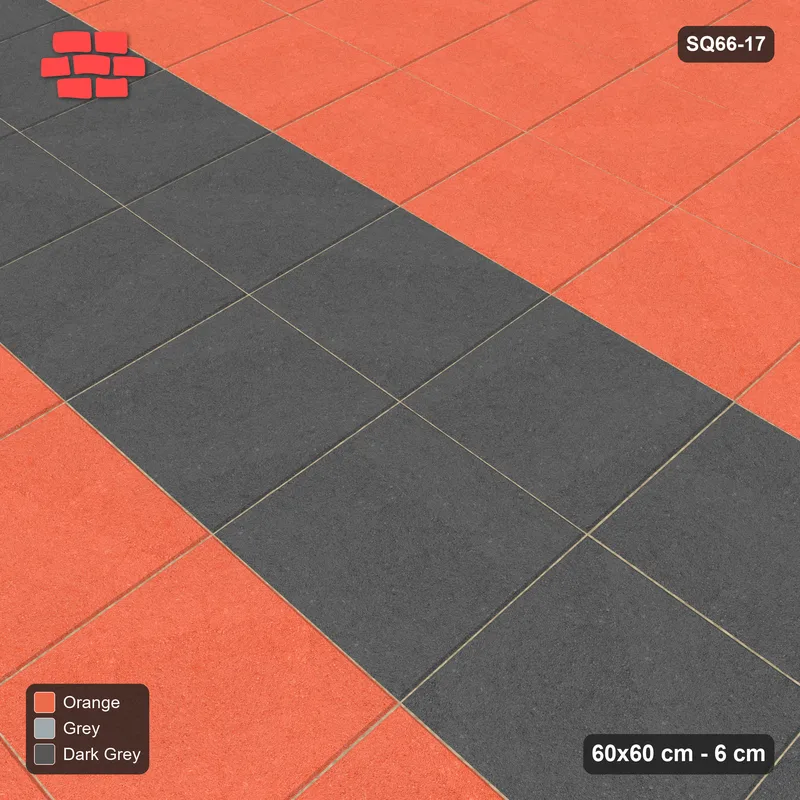 Interlock (Pasco) 60x60 cm · SQ66-17 · Kerb-Framed Plaza with Band · Side view Interlock (Pasco) 60x60 cm · SQ66-17 · Kerb-Framed Plaza with Band · Side view
