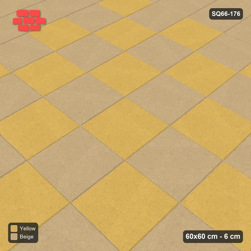 Interlock (Pasco) 60x60 cm · SQ66-176 · Slab Checkerboard with Double Slab Border · Side view Interlock (Pasco) 60x60 cm · SQ66-176 · Slab Checkerboard with Double Slab Border · Side view