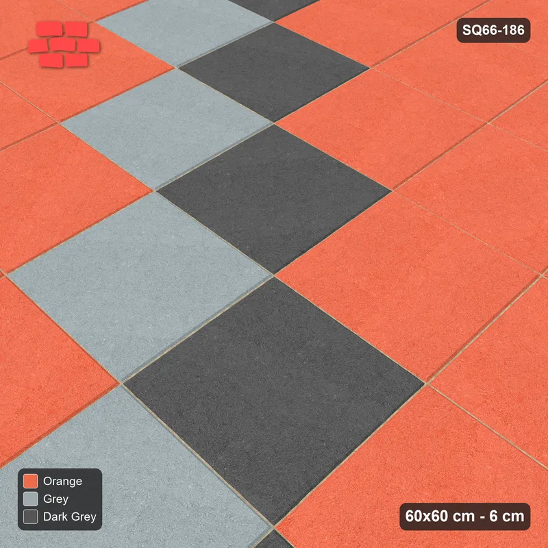 Interlock (Pasco) 60x60 cm · SQ66-186 · Diagonal Twin Lines · Side view Interlock (Pasco) 60x60 cm · SQ66-186 · Diagonal Twin Lines · Side view