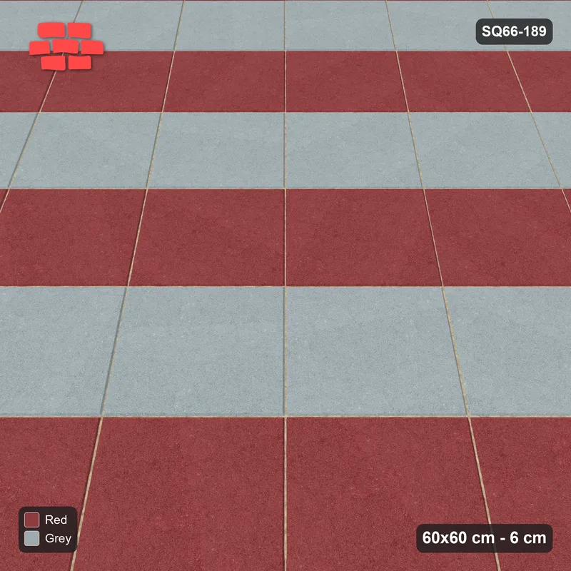 Interlock (Pasco) 60x60 cm · SQ66-189 · Diagonal with Tone Row Stripes · Side view Interlock (Pasco) 60x60 cm · SQ66-189 · Diagonal with Tone Row Stripes · Side view