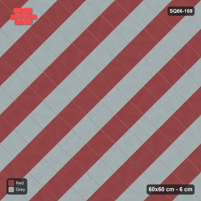 Interlock (Pasco) 60x60 cm · SQ66-189 · Diagonal with Tone Row Stripes · Top view Interlock (Pasco) 60x60 cm · SQ66-189 · Diagonal with Tone Row Stripes · Top view