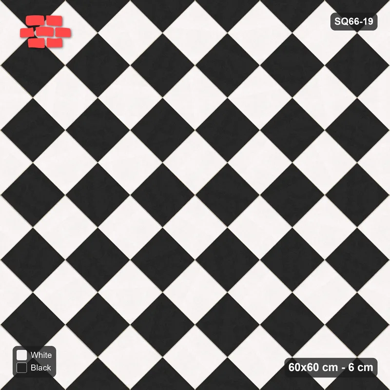 Interlock (Pasco) 60x60 cm · SQ66-19 · Kerb-Framed Diagonal Checker · Top view Interlock (Pasco) 60x60 cm · SQ66-19 · Kerb-Framed Diagonal Checker · Top view