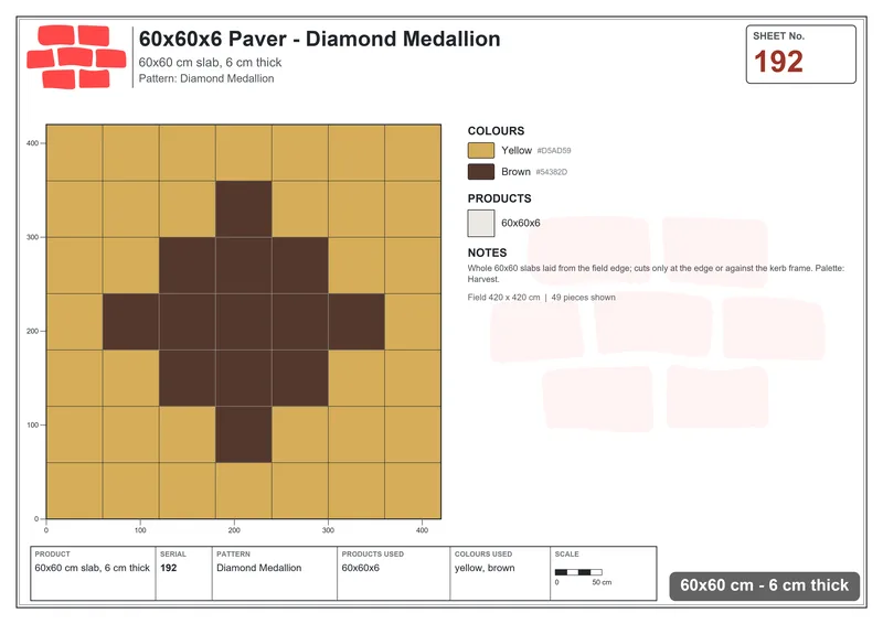 Interlock (Pasco) 60x60 cm · SQ66-192 · Diagonal Accent Lines · Laying plan Interlock (Pasco) 60x60 cm · SQ66-192 · Diagonal Accent Lines · Laying plan