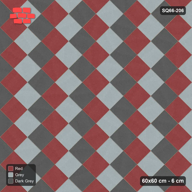 Interlock (Pasco) 60x60 cm · SQ66-206 · Diagonal with Rising Diagonal Tone Steps · Top view Interlock (Pasco) 60x60 cm · SQ66-206 · Diagonal with Rising Diagonal Tone Steps · Top view