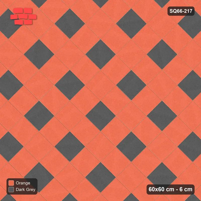 Interlock (Pasco) 60x60 cm · SQ66-217 · Kerb-Framed Diagonal with Dotted Grid · Top view Interlock (Pasco) 60x60 cm · SQ66-217 · Kerb-Framed Diagonal with Dotted Grid · Top view