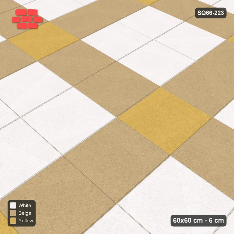 Interlock (Pasco) 60x60 cm · SQ66-223 · Kerb-Framed Grid Lines with Crossing Dots · Side view Interlock (Pasco) 60x60 cm · SQ66-223 · Kerb-Framed Grid Lines with Crossing Dots · Side view