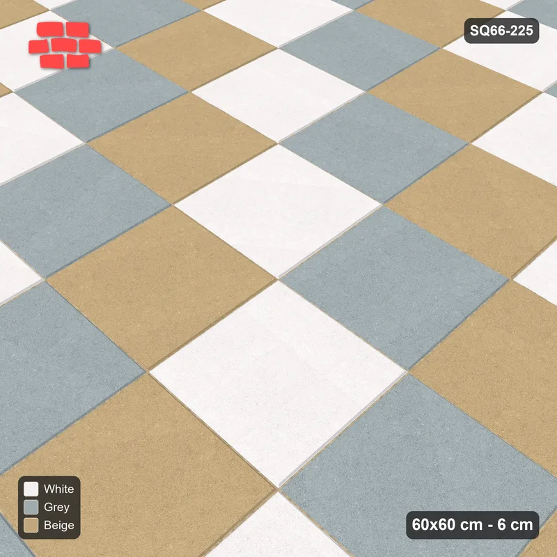 Interlock (Pasco) 60x60 cm · SQ66-225 · Kerb-Framed Diagonal Tone Steps · Side view Interlock (Pasco) 60x60 cm · SQ66-225 · Kerb-Framed Diagonal Tone Steps · Side view