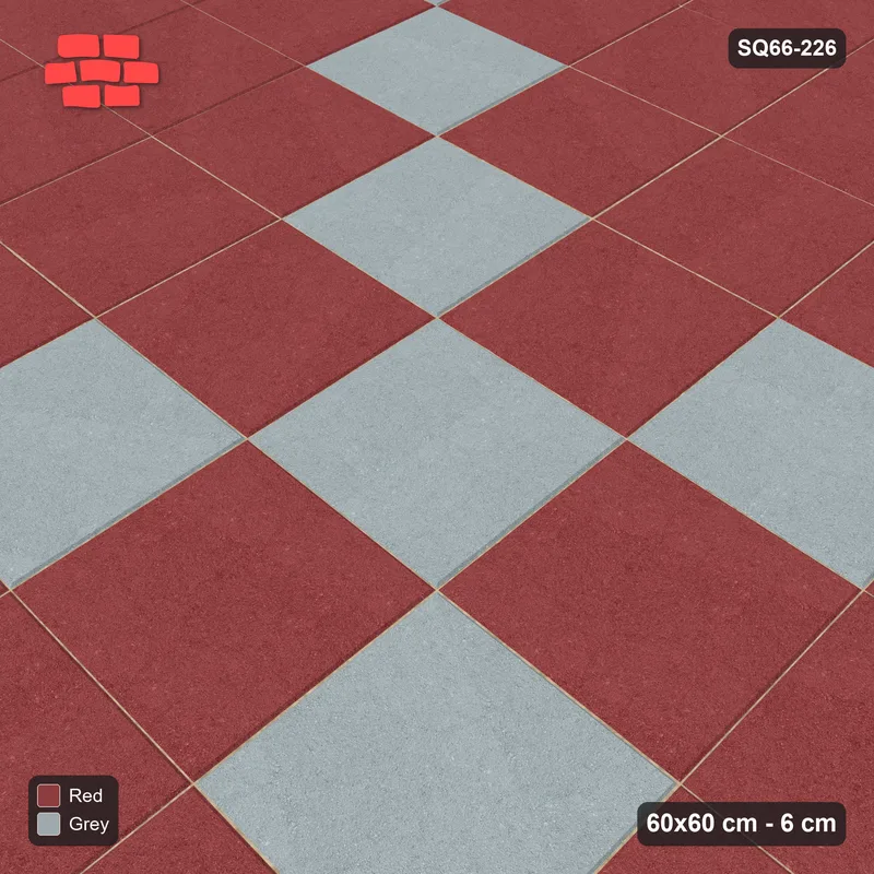 Interlock (Pasco) 60x60 cm · SQ66-226 · Diagonal X Cross Plaza · Side view Interlock (Pasco) 60x60 cm · SQ66-226 · Diagonal X Cross Plaza · Side view