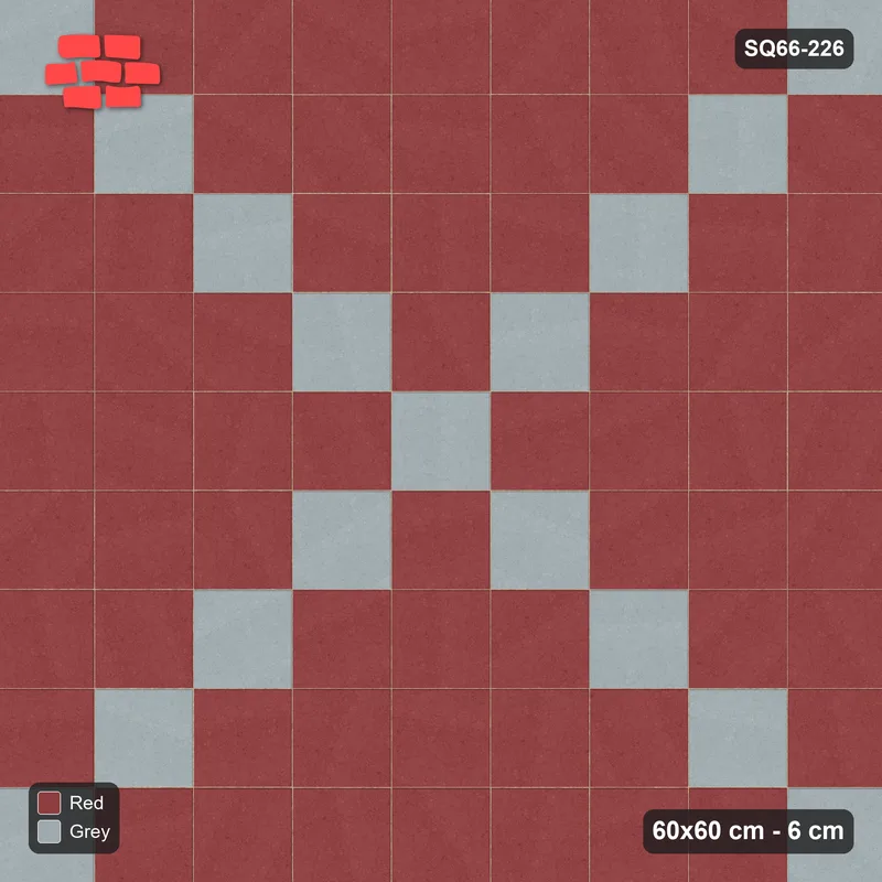 Interlock (Pasco) 60x60 cm · SQ66-226 · Diagonal X Cross Plaza · Top view Interlock (Pasco) 60x60 cm · SQ66-226 · Diagonal X Cross Plaza · Top view