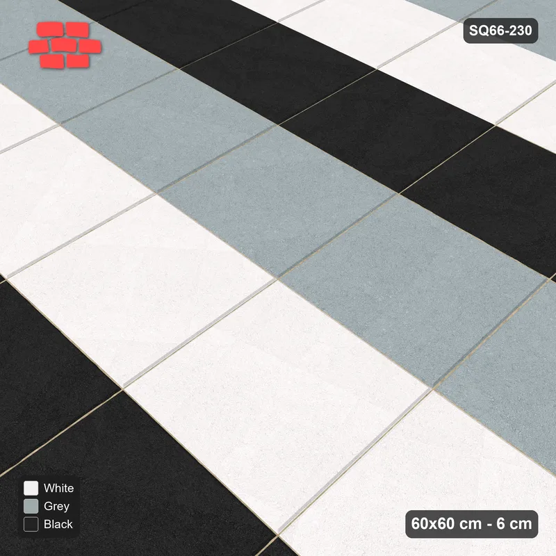 Interlock (Pasco) 60x60 cm · SQ66-230 · Three-Tone Courses · Side view Interlock (Pasco) 60x60 cm · SQ66-230 · Three-Tone Courses · Side view