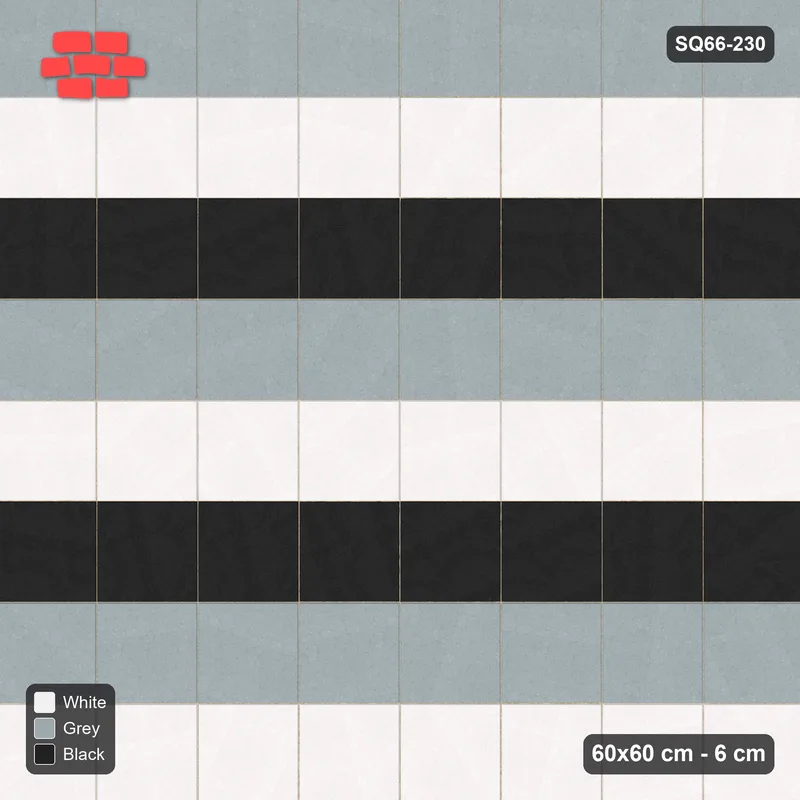 Interlock (Pasco) 60x60 cm · SQ66-230 · Three-Tone Courses · Top view Interlock (Pasco) 60x60 cm · SQ66-230 · Three-Tone Courses · Top view