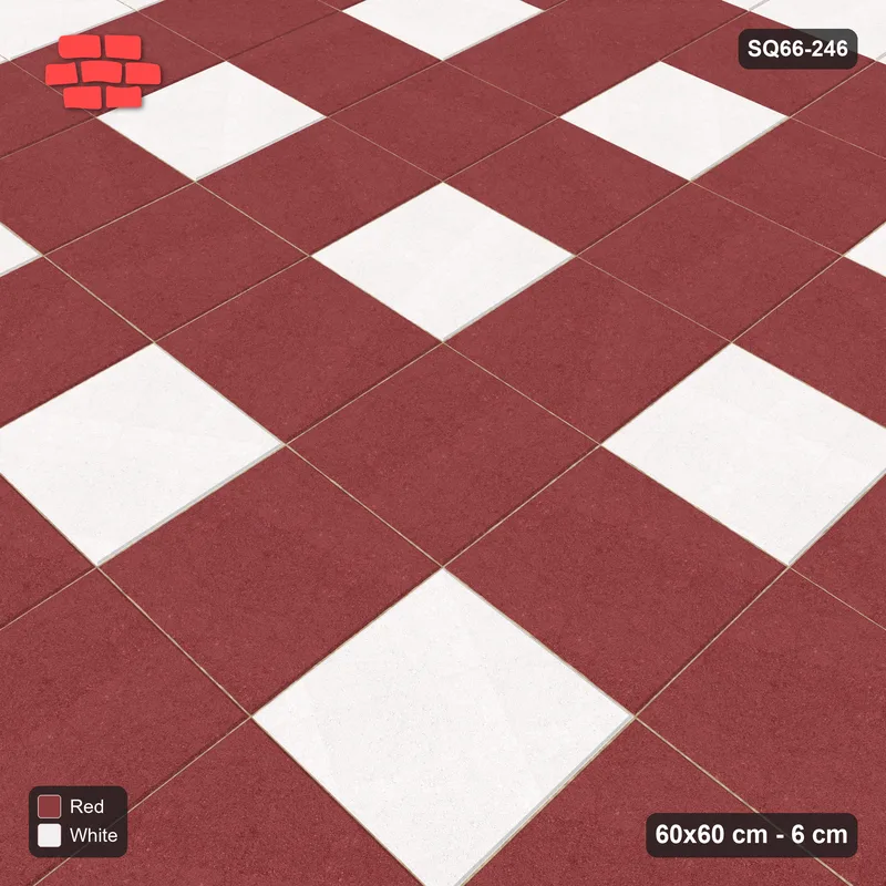 Interlock (Pasco) 60x60 cm · SQ66-246 · Dotted Grid with Single Slab Border · Side view Interlock (Pasco) 60x60 cm · SQ66-246 · Dotted Grid with Single Slab Border · Side view